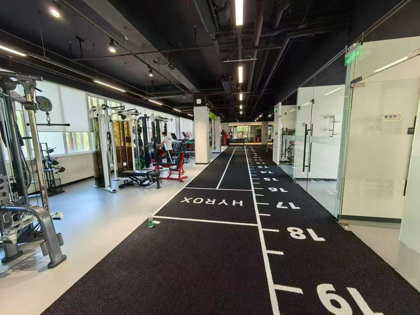 Functional training zone with custom turf track